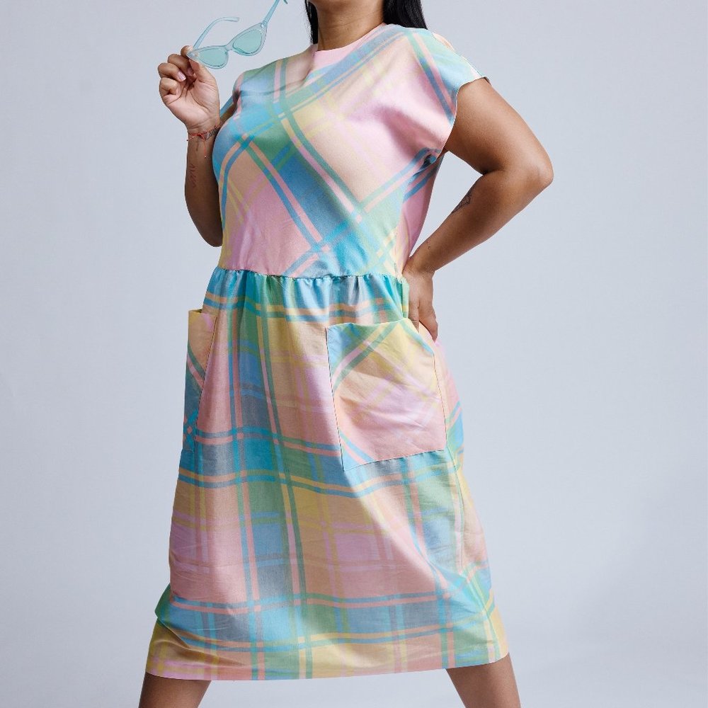 Vintage  Madras Plaid Summer Dress